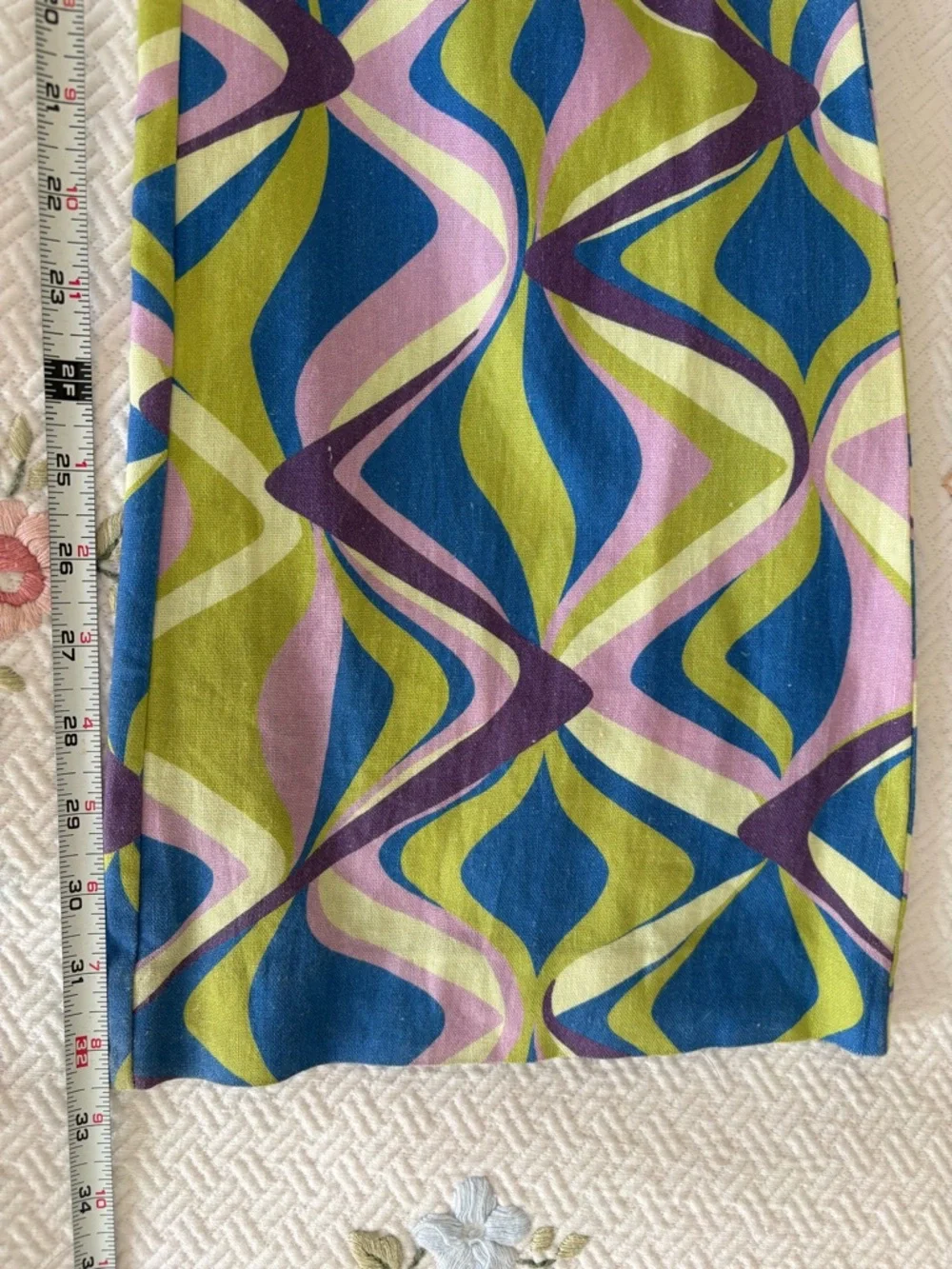Zara hippy chic Graphic Print Pants - Blue Green Purple - Picture 2 of 7